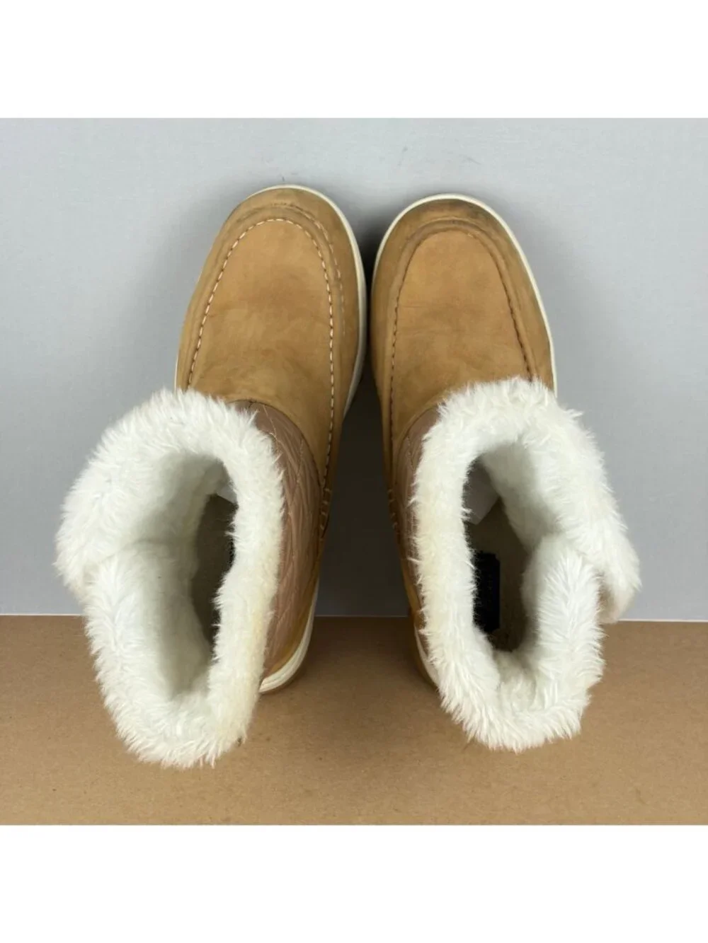 Sperry Top Sider Powder Altona Winter Snow Boots Womens 9 Tan Suede Pull On